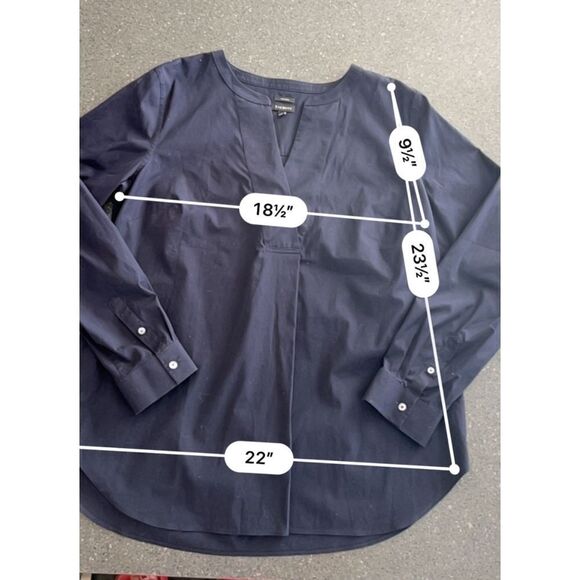 Talbots dress navy blue blouse size L - Picture 2 of 6